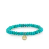 Men's Collection Gold & Diamond Buddha Coin on Turquoise