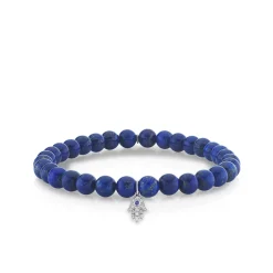 Men's Collection Gold & Diamond Hamsa on Lapis