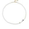 Men's Collection Gold & Diamond Rondelles Freshwater Pearl Necklace