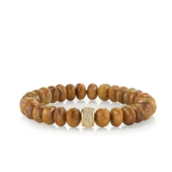 Men's Collection Gold & Diamond Rondelle on Mystic Tiger Eye