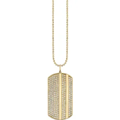 Men's Collection Gold & Diamond Medium Dog Tag Charm