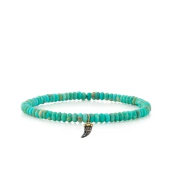 Men's Collection Gold & Diamond Horn on Turquoise