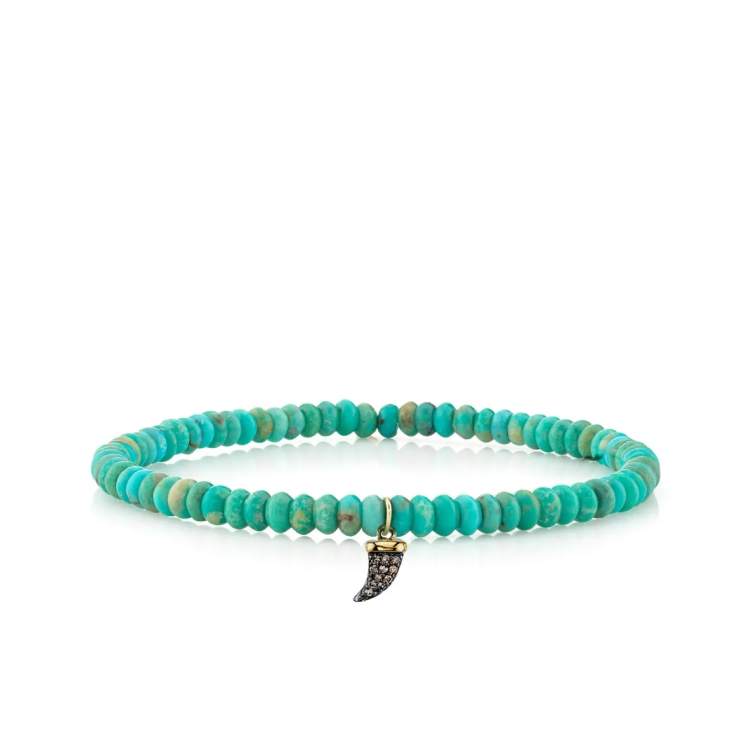 Men's Collection Gold & Diamond Horn on Turquoise
