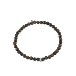 Men's Collection Gold & Diamond 4mm Rondelle on Bronzite