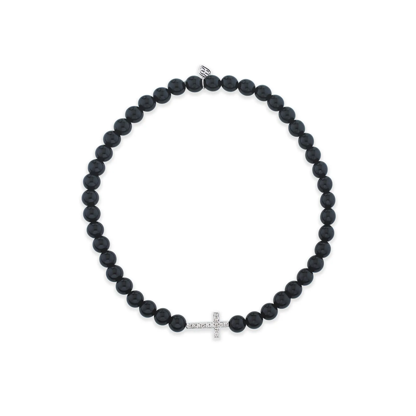 Men's Collection Gold & Diamond Cross on Onyx