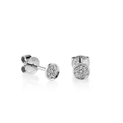 Men's Collection Gold & Diamond Pave Tiny Disc Stud