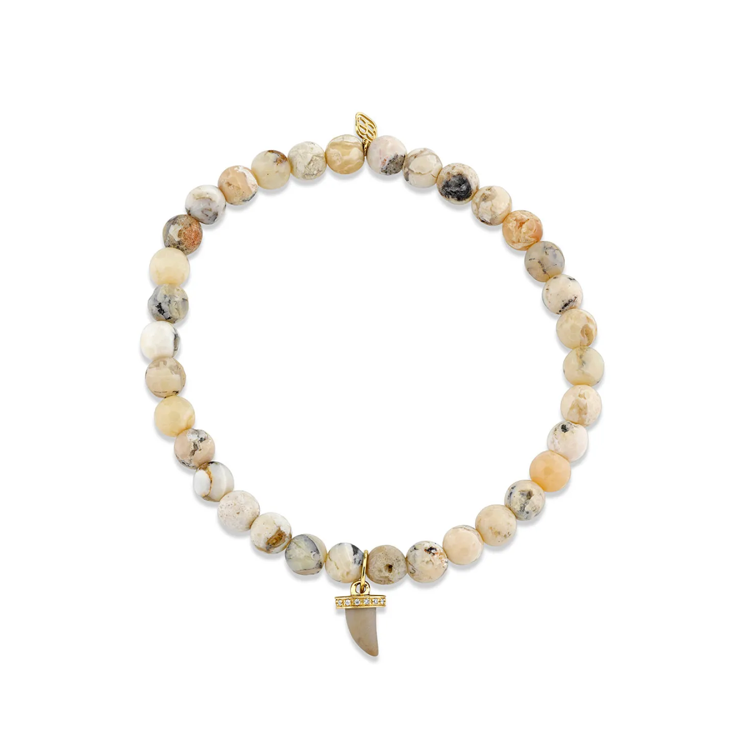 Men's Collection Gold & Diamond Small Horn on African Opal