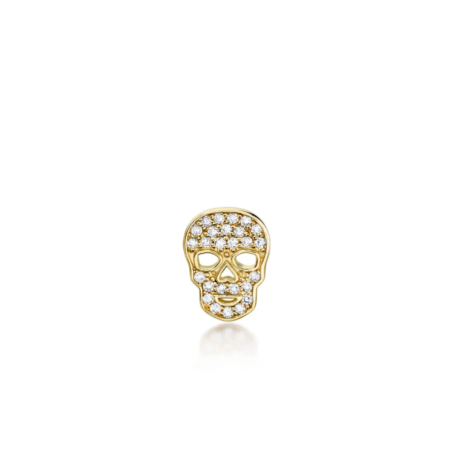 Men's Collection Gold & Diamond Skull Stud