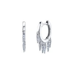 Men's collection Gold & Diamond Fringe Huggie Hoops