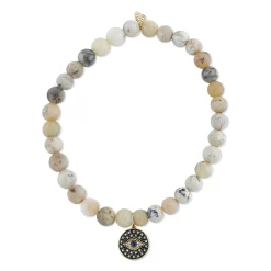 Men's Collection Gold & Diamond Eye Medallion on African Opal