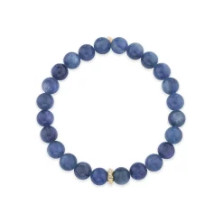 Men's Collection Gold & Diamond Pyramid Rondelle on Kyanite