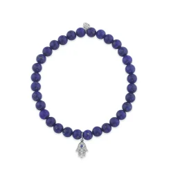 Men's Collection Gold & Diamond Hamsa on Lapis