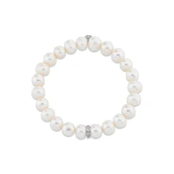 Men's Collection Gold & Diamond Eternity Rondelle on Pearl