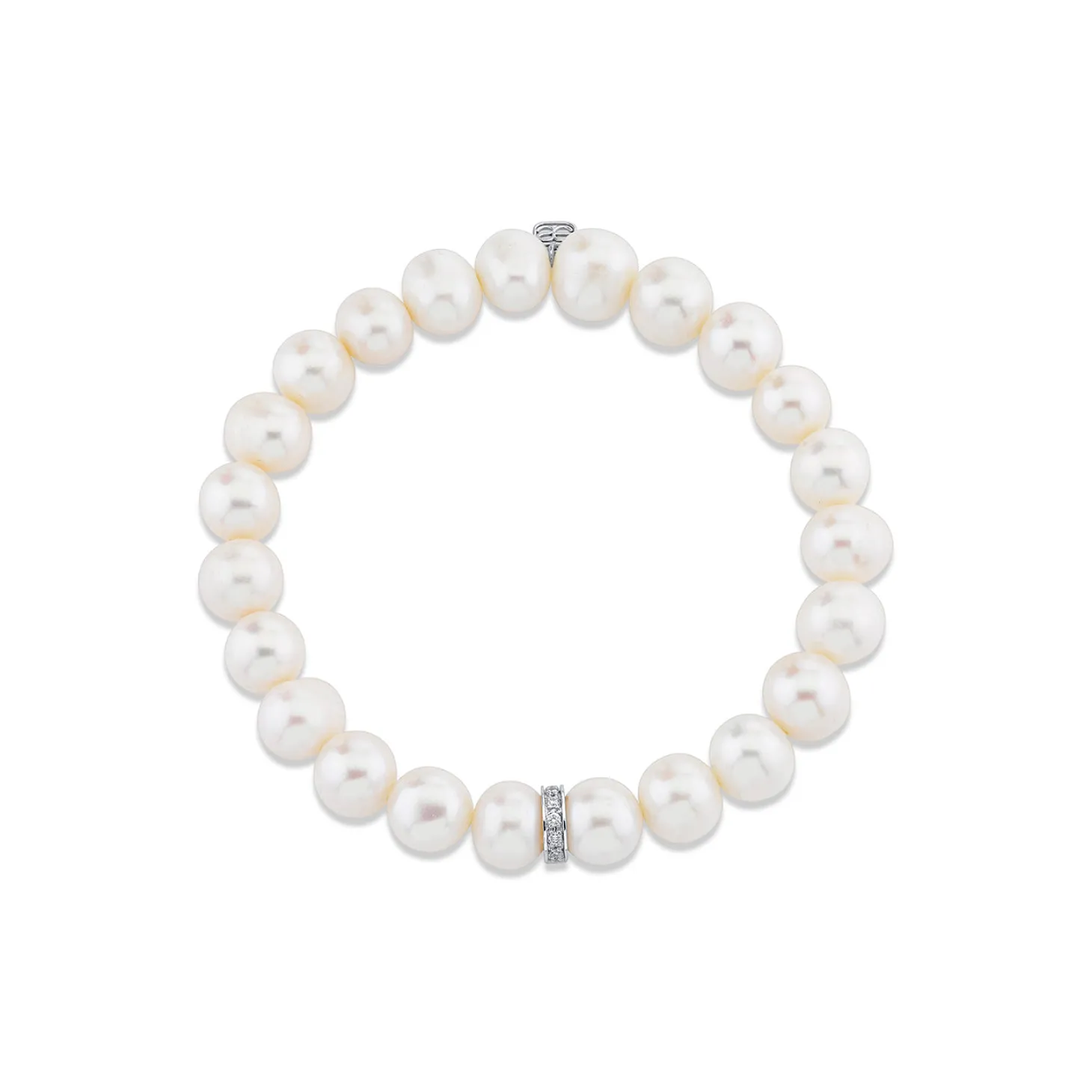 Men's Collection Gold & Diamond Eternity Rondelle on Pearl