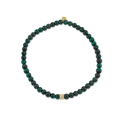 Men's Collection Gold & Diamond Eternity Rondelle on Malachite