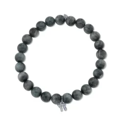 Men's Collection Gold & Diamond Chai on Grey Cat's Eye