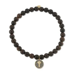 Men's Collection Gold & Diamond Cross Medallion on Dark Wood