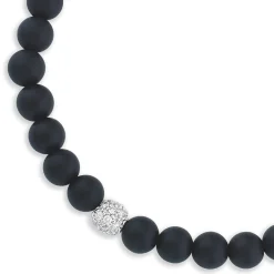 Men's Collection Gold & Diamond Ball on Black Matte Onyx