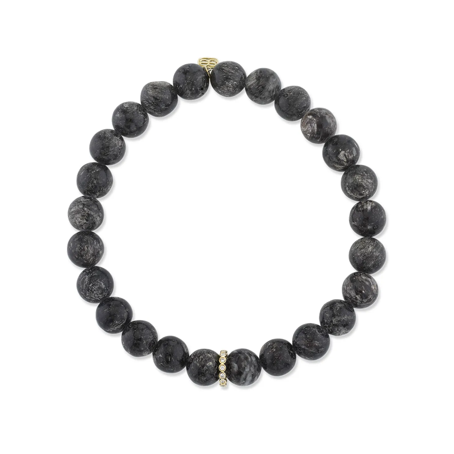 Men's Collection Gold & Diamond Rondelle on Hypersthene