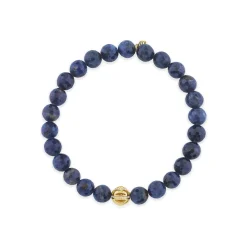 Men's Collection Gold & Diamond Eye Bead on Sapphire