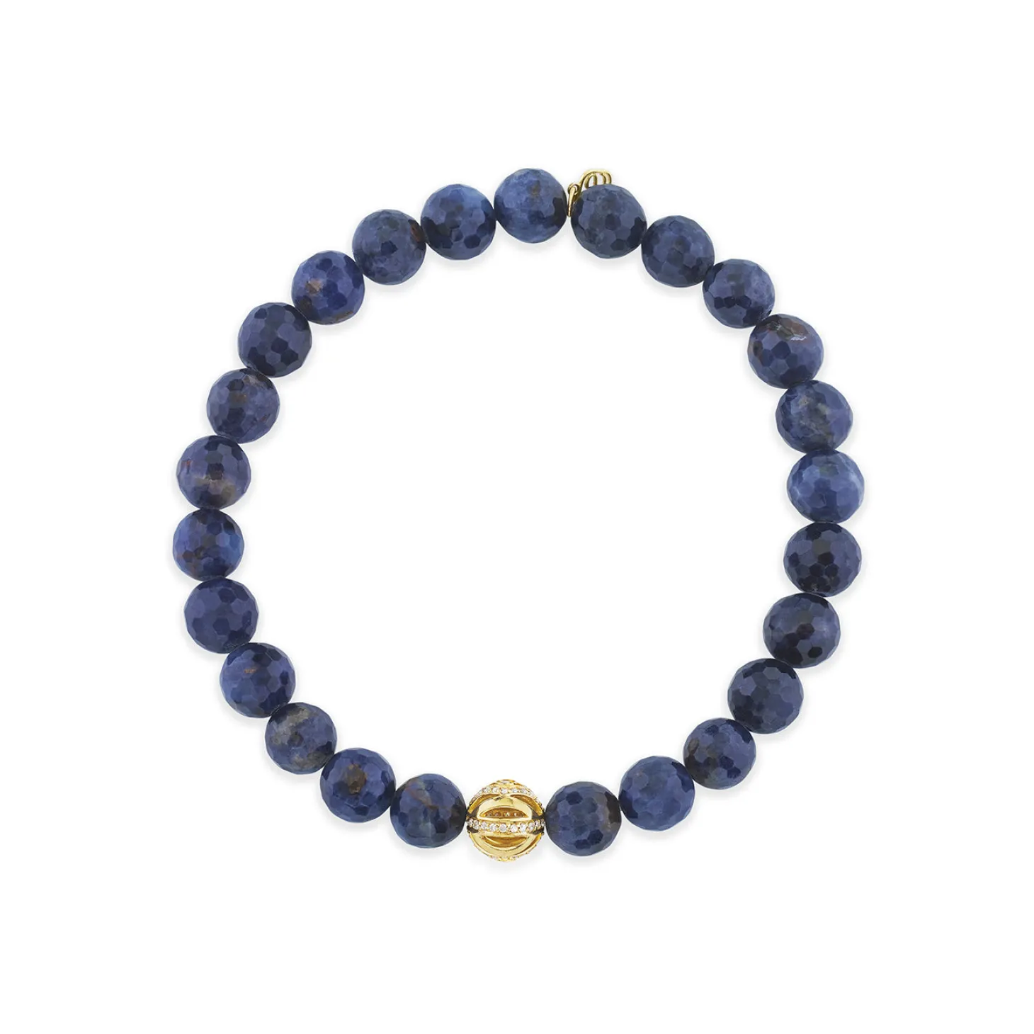 Men's Collection Gold & Diamond Eye Bead on Sapphire