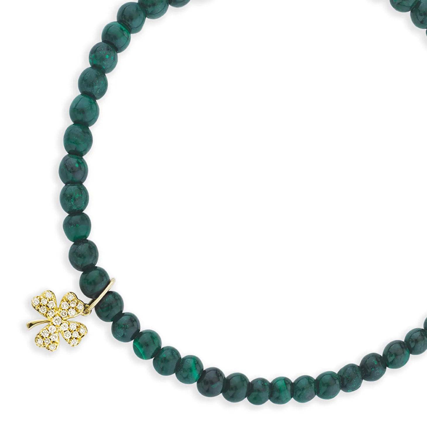 Men's Collection Gold & Diamond Small Clover on Malachite