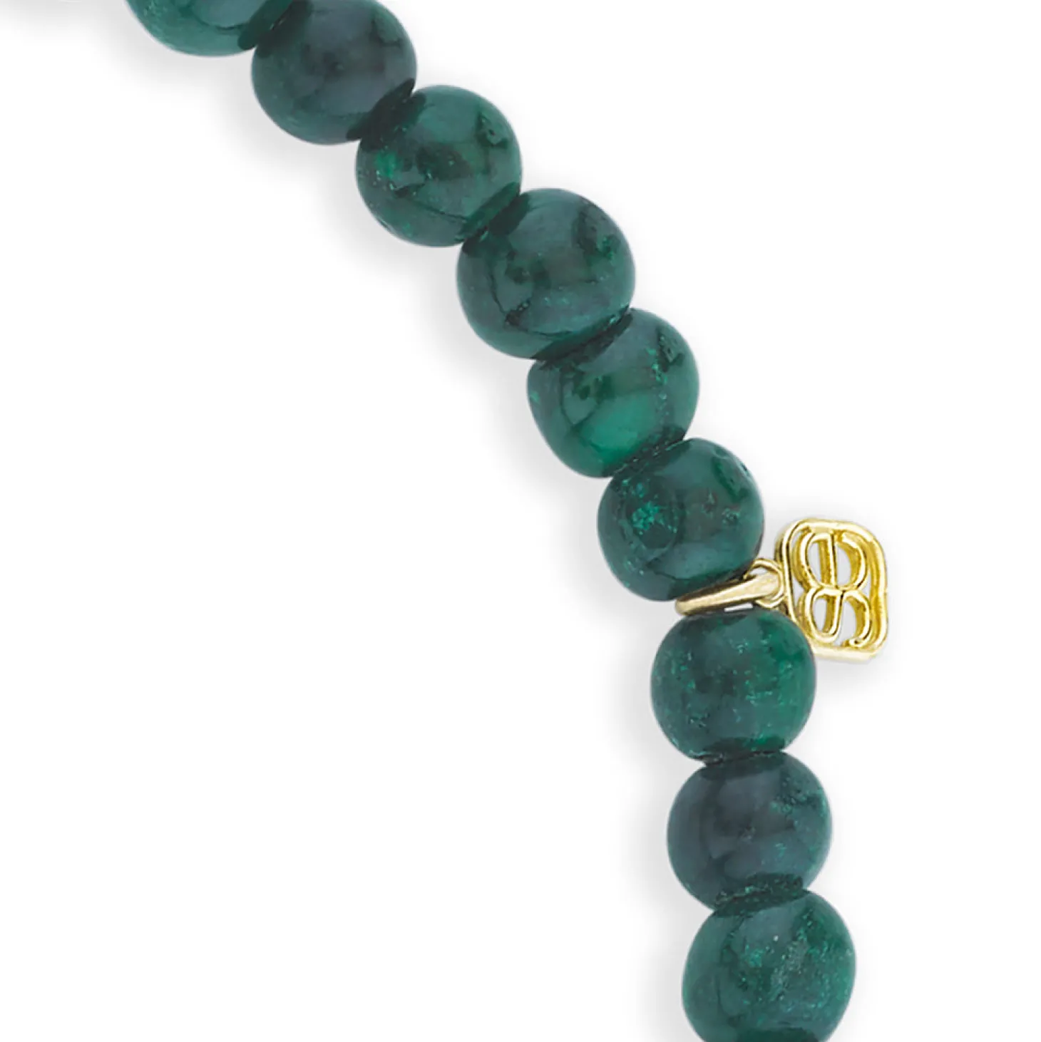Men's Collection Gold & Diamond Small Clover on Malachite