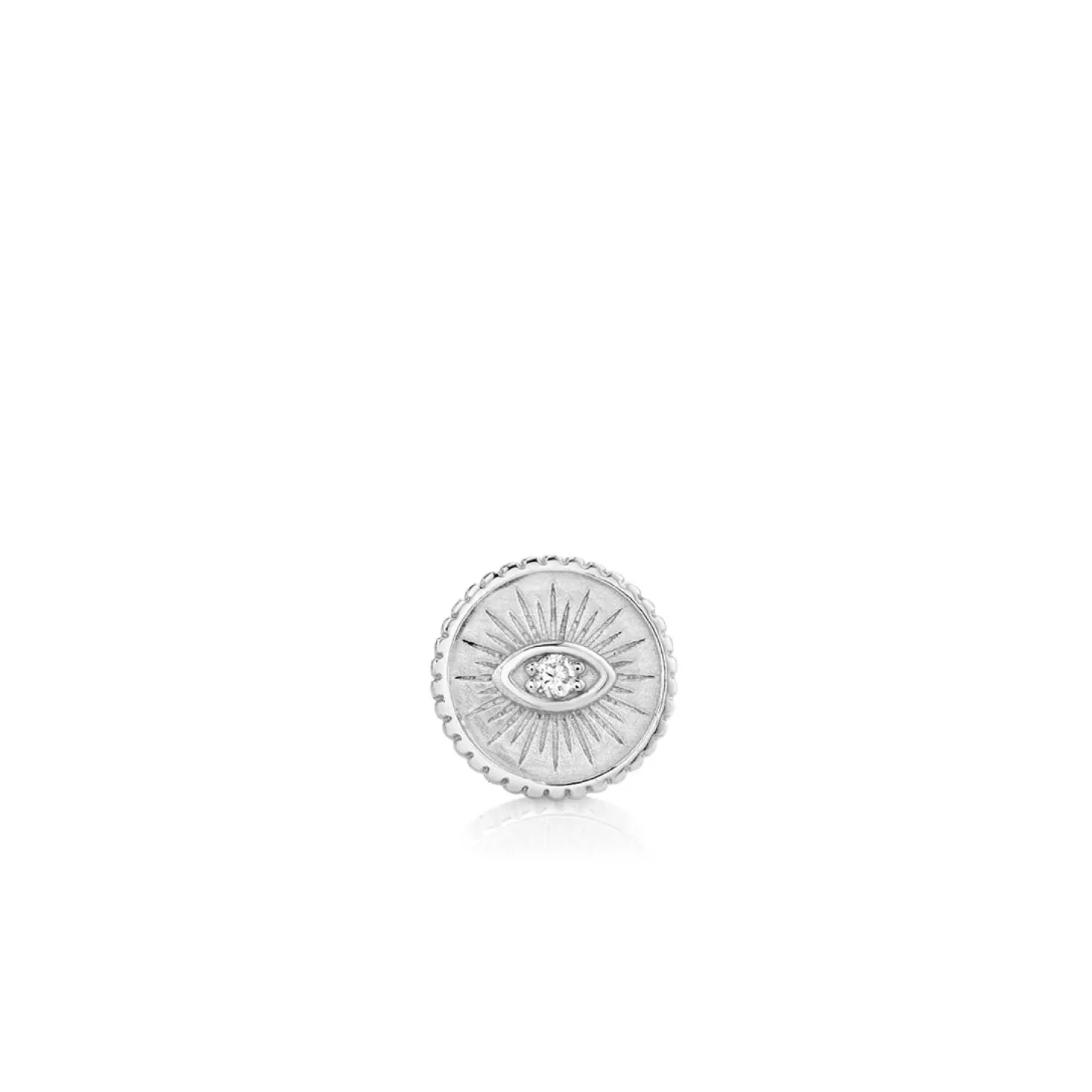 Men's Collection Gold & Diamond Small Marquise Eye Coin Stud