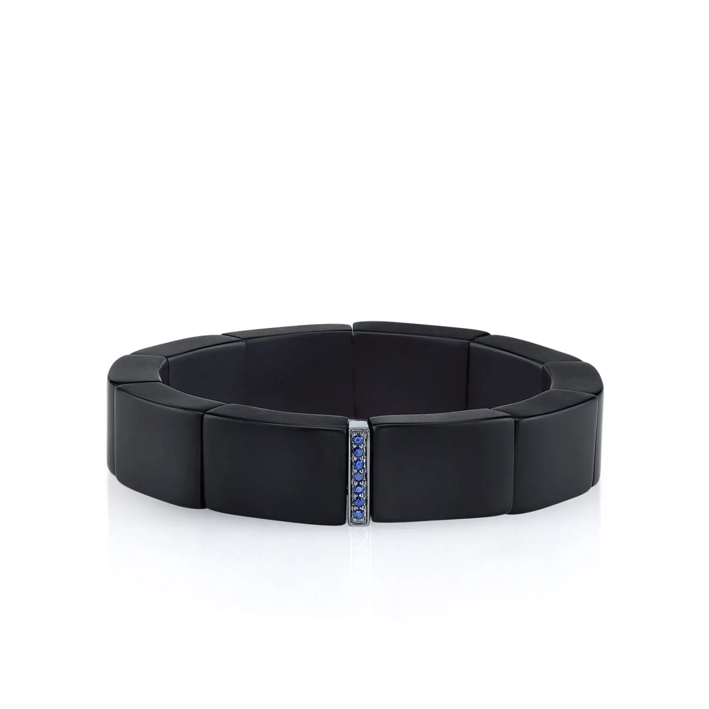 Men's Collection Gold & Diamond Small Single Row Spacer On Onyx