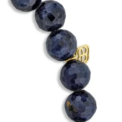 Men's Collection Gold & Diamond Eye Bead on Sapphire