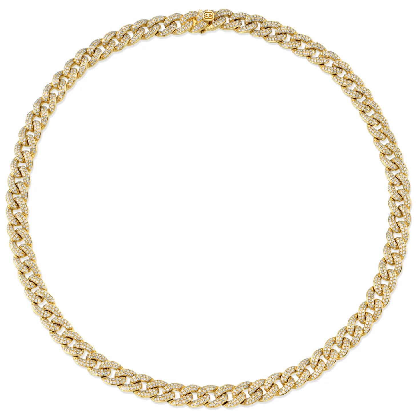 Men's Collection Gold & Pavé Small Diamond Link Necklace