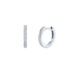Men's Collection Gold & Pavé Diamond Huggie Hoops