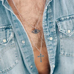 Men's Collection Gold & Sapphire Large Eye Charm