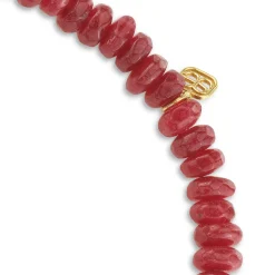 Men's Collection Gold Red Enamel Hamsa on Dark Red Jade