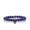 Men's Collection Gold Tiny Enamel Eye Medallion on Lapis