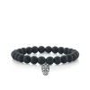 Men's Collection Mini Black Rhodium & Pavé Diamond Skull on Matte Black Onyx