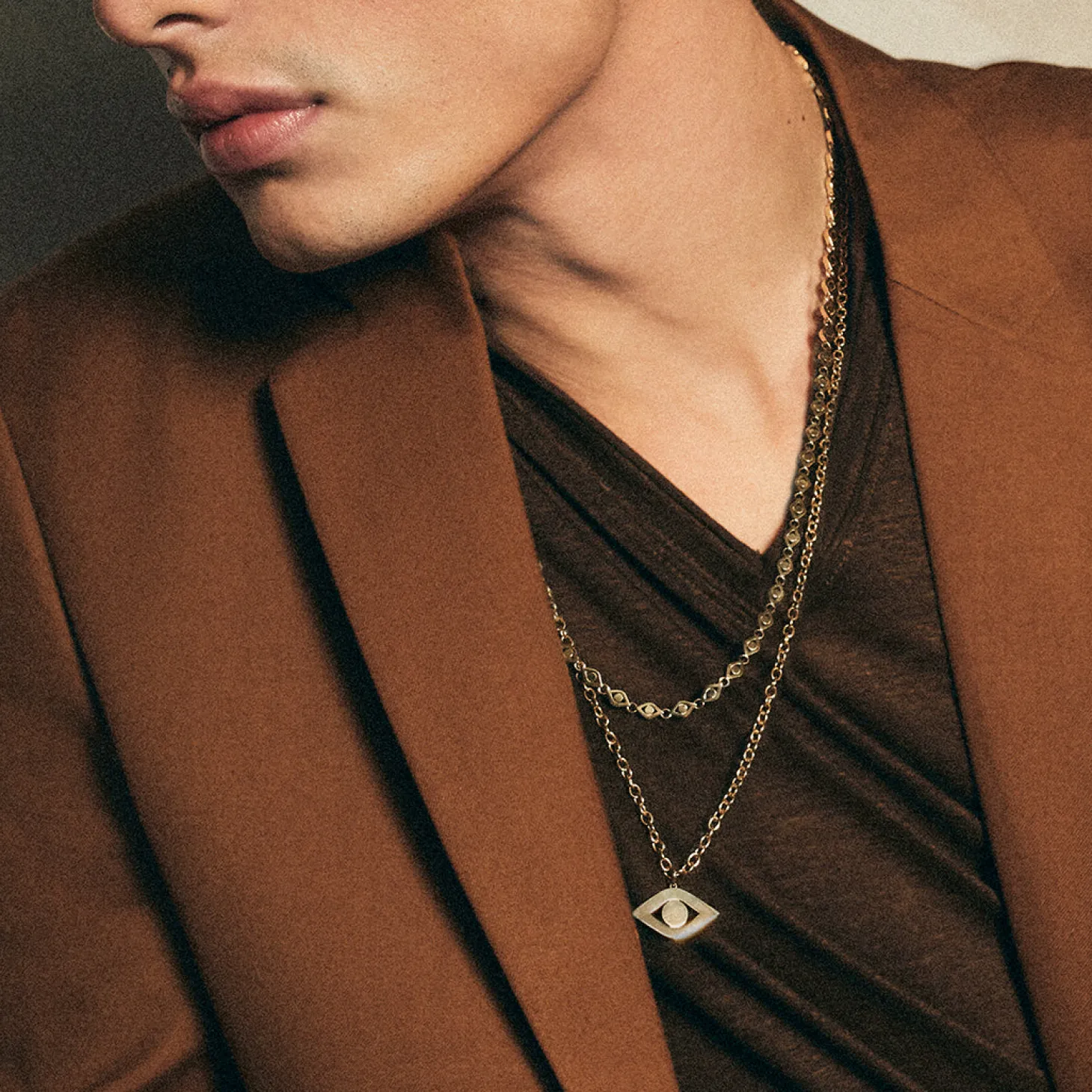 Men's Collection Pure Yellow Gold Eye Charm