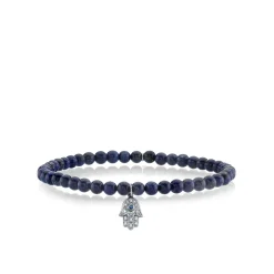 Men's Collection Sapphire & Diamond Hamsa on Lapis