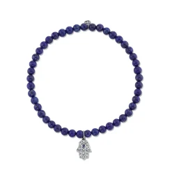 Men's Collection Sapphire & Diamond Hamsa on Lapis