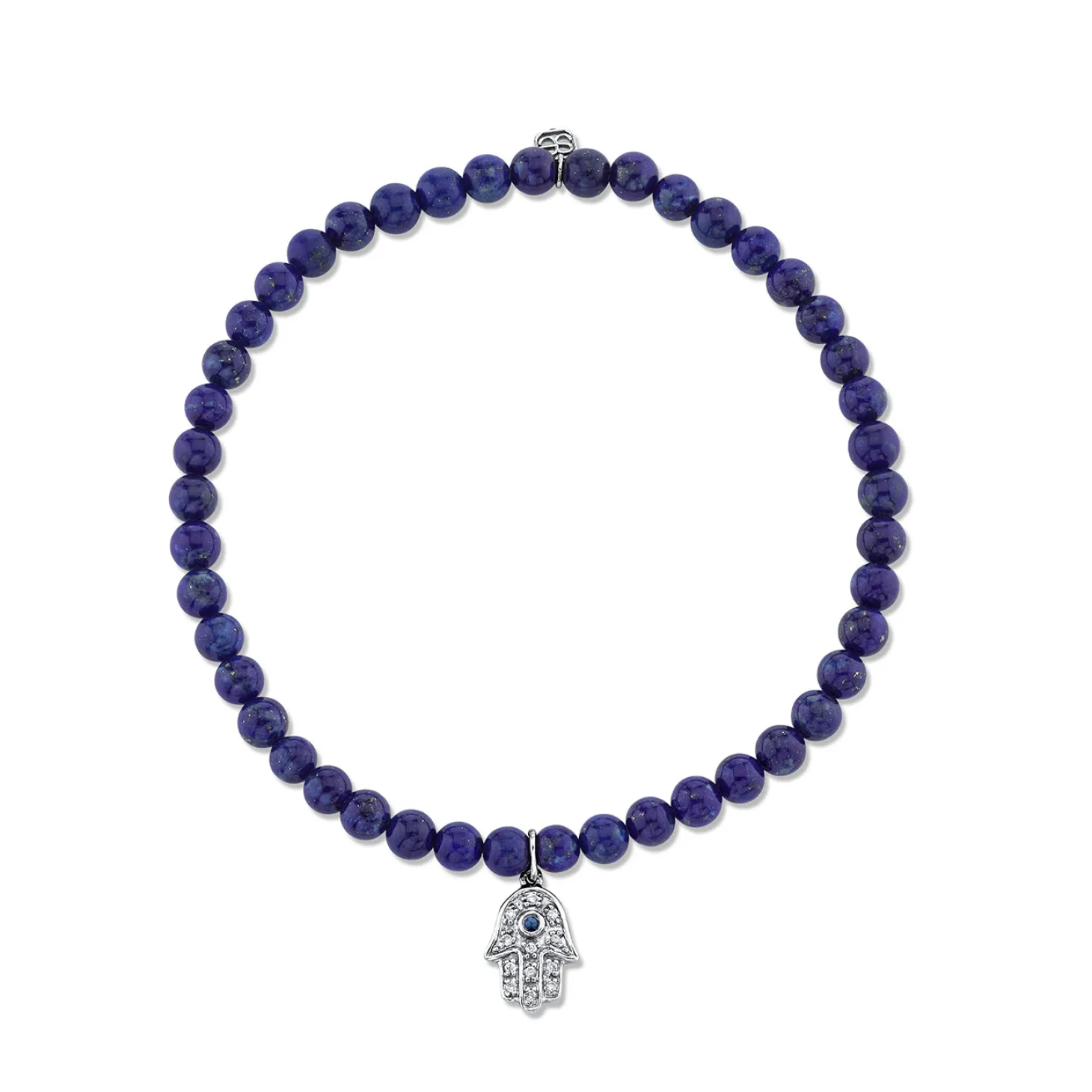 Men's Collection Sapphire & Diamond Hamsa on Lapis