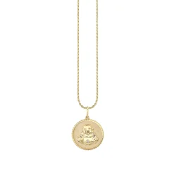 Men's Collection Small Gold Sitting Buddha Coin Charm