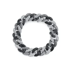 Men's Collection Two-Tone Gold & Pave Diamond Link Bracelet