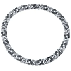 Men's Collection Two-Tone Gold & Pavé Diamond Link Necklace