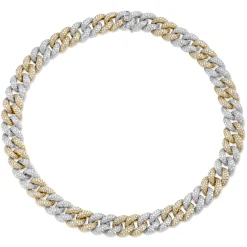 Men's Collection Two-Tone Gold & Pavé Diamond Link Necklace