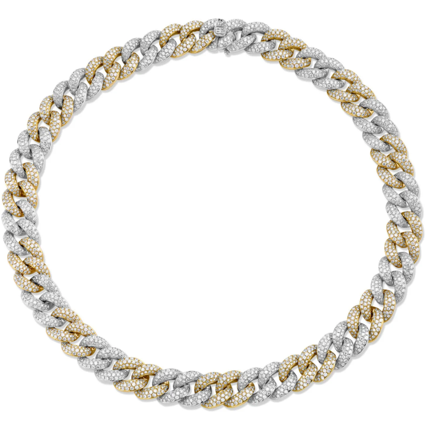 Men's Collection Two-Tone Gold & Pavé Diamond Link Necklace