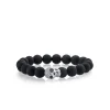 Men's Collection White Gold & Pave Diamond Skull on Onyx