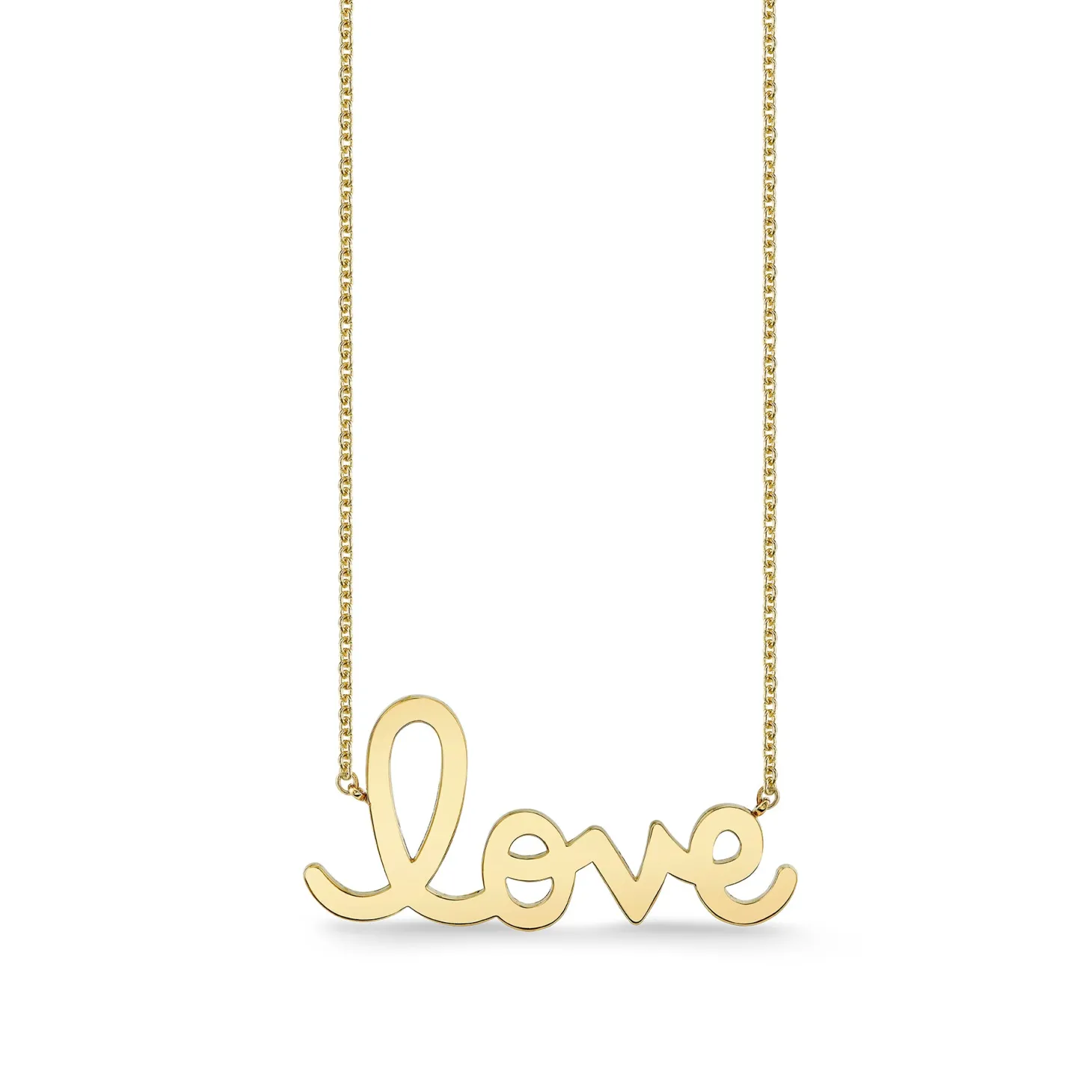 Pure Gold Big Script Love Necklace