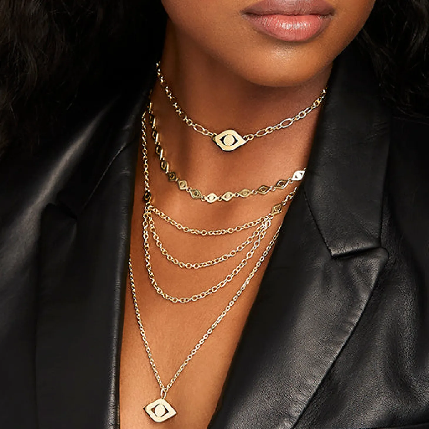 Pure Gold Extra Large Eye Link Necklace