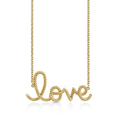 Pure Gold Extra Large Love Script Rope Necklace