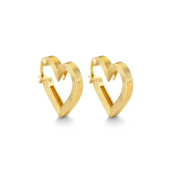 Pure Gold Fluted Heart Huggies